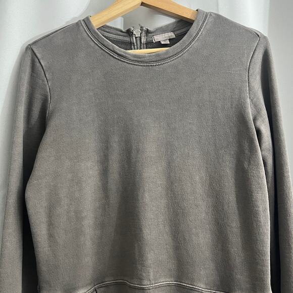 GAP MEDIUM Gray Sweater Dress Long Sleeve Lagenlook with Pockets Distressed Fade - Picture 3 of 11